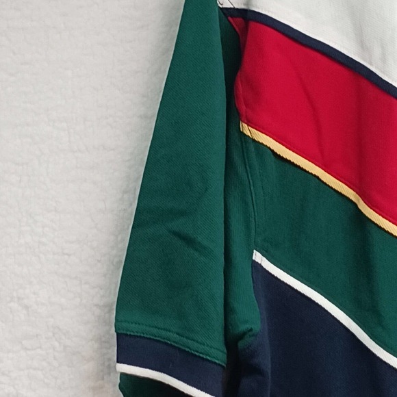 Cotton Traders Vertical Stripe Polo Shirt Size‎ Large Bold Vintage 1990's - Picture 5 of 8